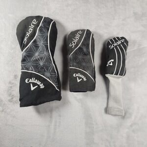 Callaway Solaire Golf Headcover Set Driver Fairway Hybrid Black Silver
